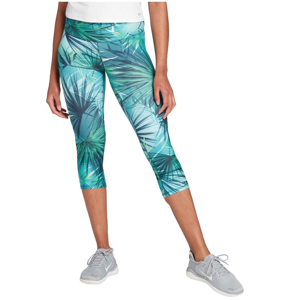 NWT DSG Womens Performance Capri Legging Emerald Size XS Gym Activewear $40 A320